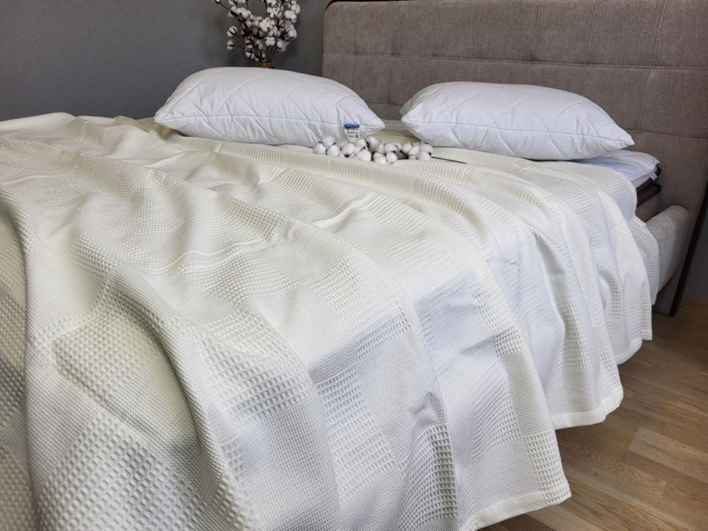 Покрывало Пике Вафелька 140x220 см Ванильный (11156) - фото 5