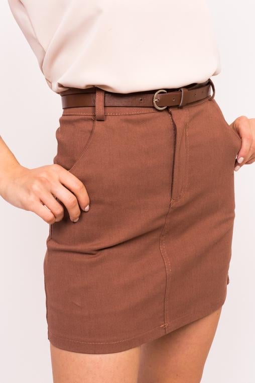 Юбка мини LUREX L Коричневый (9505895) - фото 4 Юбка мини LUREX L Коричневый (9505895) - фото 4