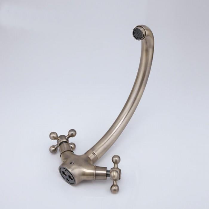 Змішувач для кухні Frap F4219-4 1036116 двовентильний Бронзовий (102608) - фото 6