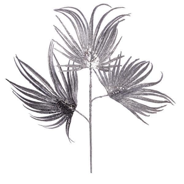 Ветка декоративная Yes! Fun Пальмовые веера 90 см глиттер Серебряный (974593)