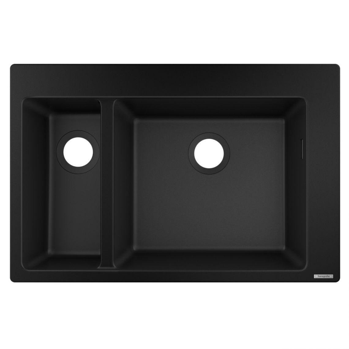 Мийка для кухні Hansgrohe S51 S510-F635 на дві чаші 80/450 мм 770х510 мм Чорний графіт (43315170)