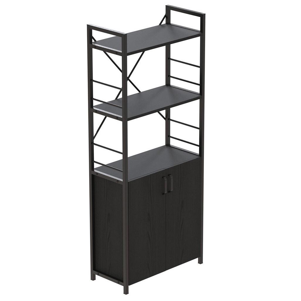 Этажерка Ferrum-decor Конект 3/60 ДСП с тумбой 144x60x28 см Черный/Сосна Кембра (FRD-104444)