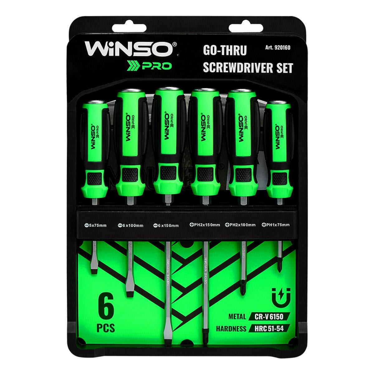 Набор отверток Winso Pro ударные с шестигранной опорой 6 шт.