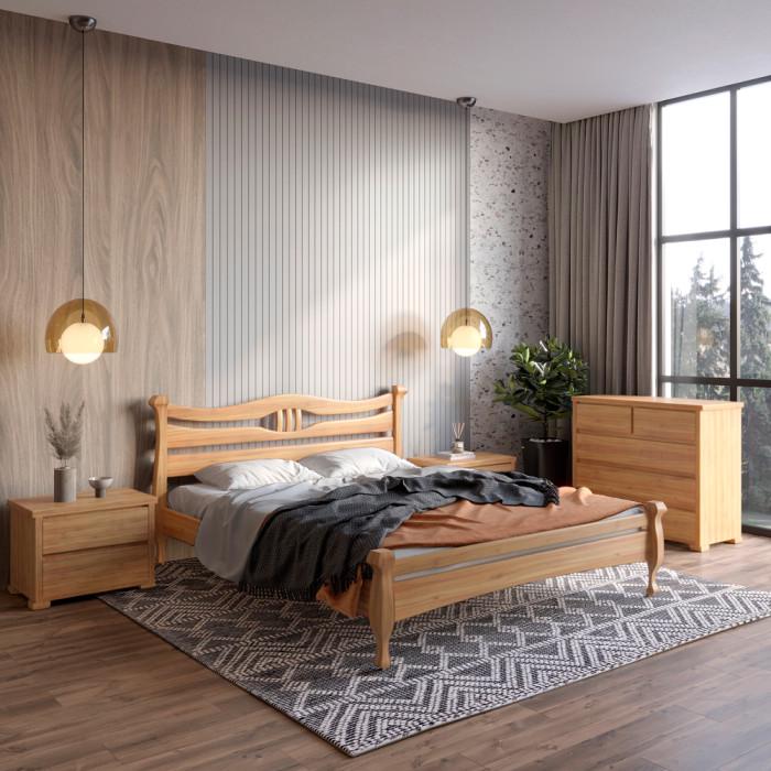 Ліжко двоспальне MebiGrand Даллас 160х190 см Горіх світлий (26577926)