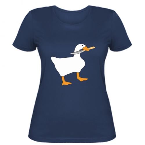 Футболка женская Гусь с ножом L Темно-синий (13078495-8-183645-L)
