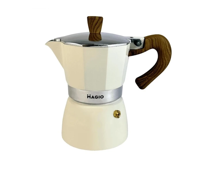 Кофеварка гейзерная Magio MG-1007 алюминиевая 3 чашки 150 мл Белый (2616982804)