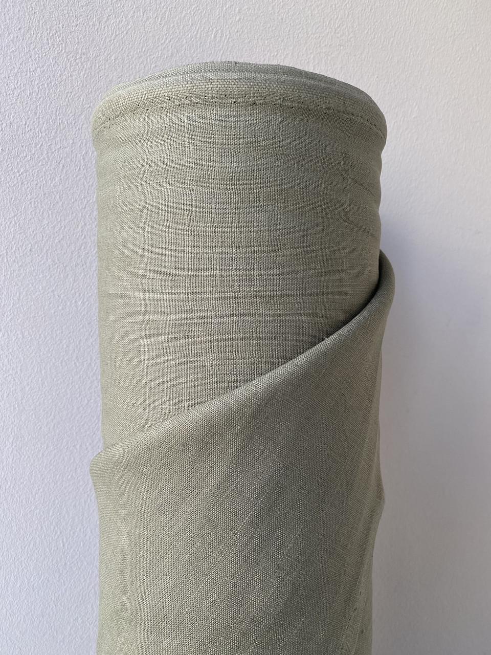 Ткань скатертная LINEN PLUS льняная 143 см 594 Хаки - фото 2