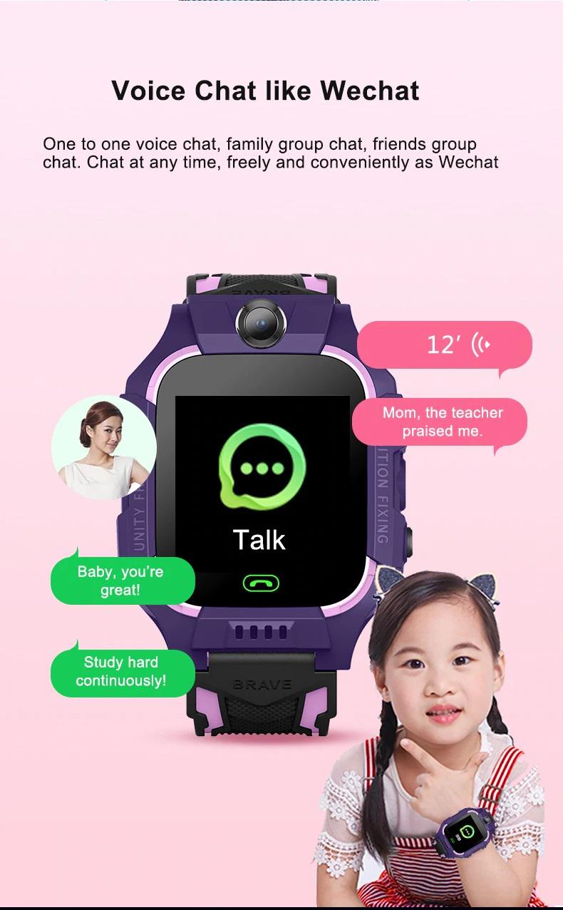 Дитячий смарт годинник-телефон Smart Baby Watch Aishi Q19 Violet з GPS - фото 4