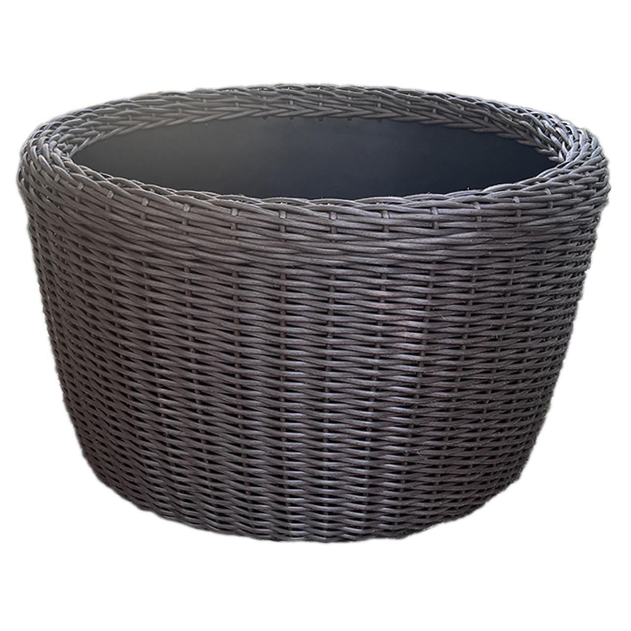 Кашпо велике для рослин та квітів з штучного ротангу/ручної роботи 90 л Чесаний венге - фото 3 Кашпо велике для рослин та квітів з штучного ротангу/ручної роботи 90 л Чесаний венге - фото 3