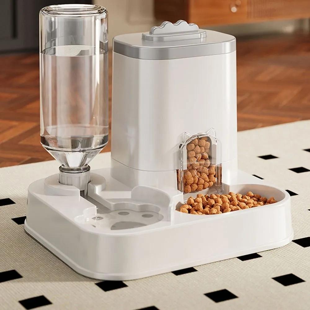 Кормушка с поилкой-дозатором для кошек и мелких пород собак автоматическая Белый (D-0067) - фото 2 Кормушка с поилкой-дозатором для кошек и мелких пород собак автоматическая Белый (D-0067) - фото 2