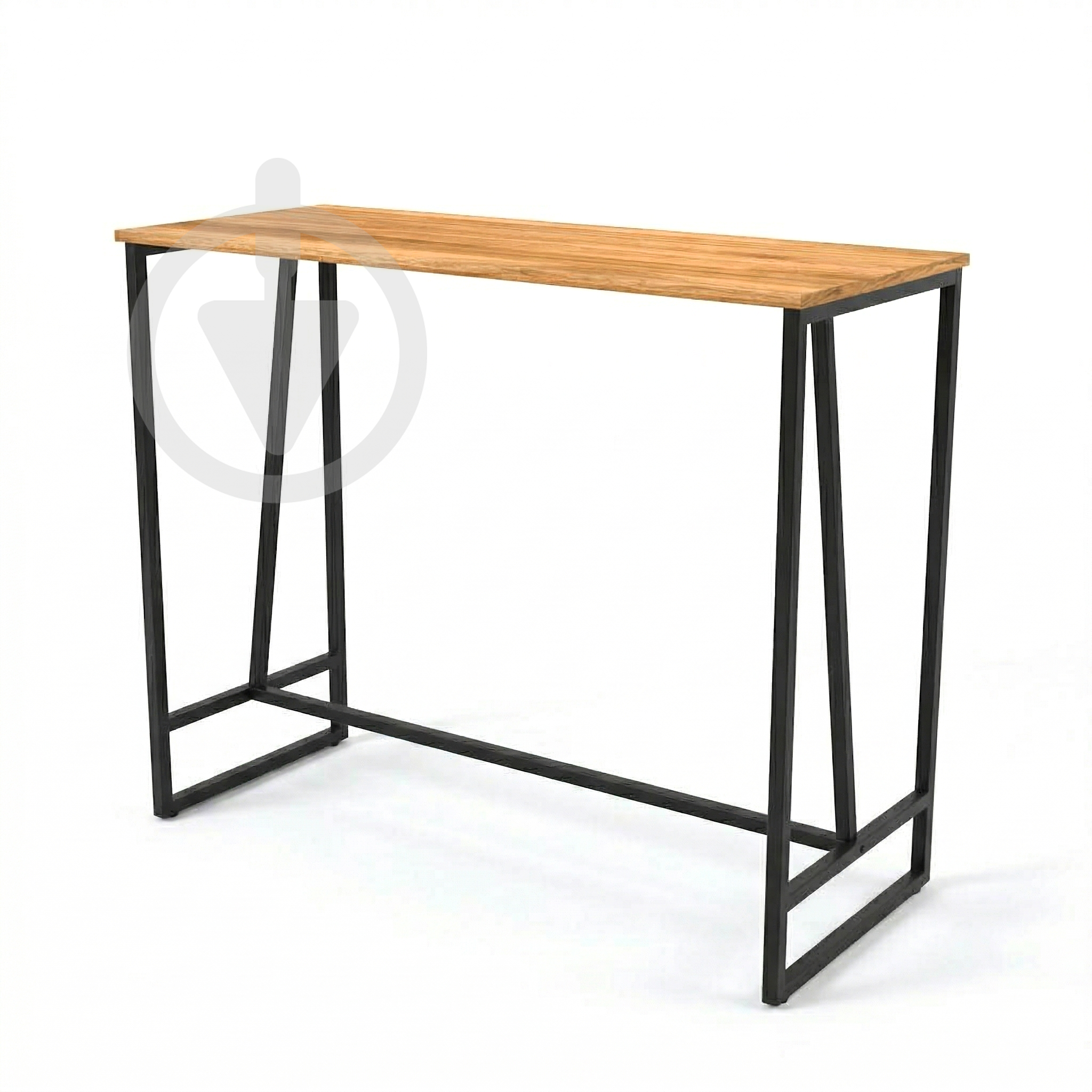 Барный стол AVVS Remond Лофт 1110х470 мм натуральное дерево 20 мм/металлический каркас Черный/Дуб Барный стол AVVS Remond Лофт 1110х470 мм натуральное дерево 20 мм/металлический каркас Черный/Дуб