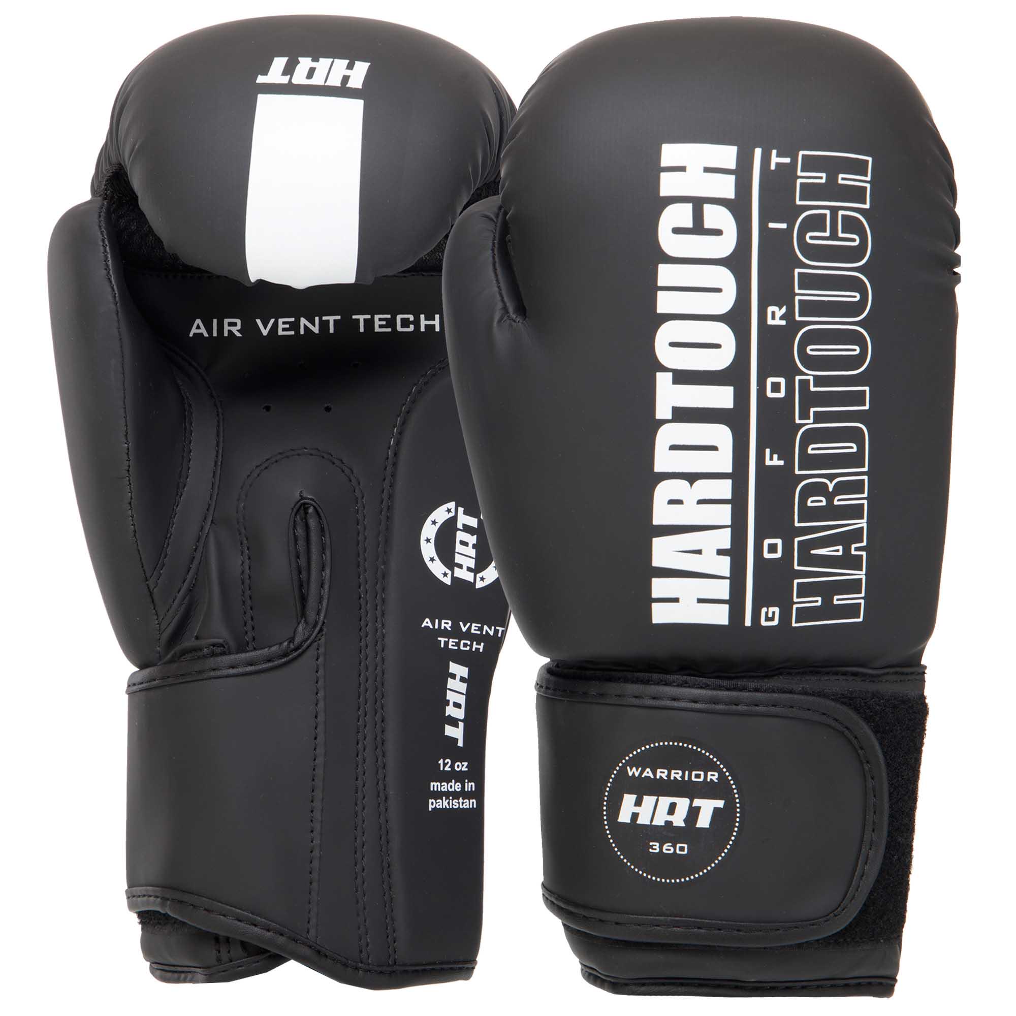Перчатки боксерские Hard Touch BO-4436 PU на липучке 12 oz Черный (BO-4436_Черный_12_унции)