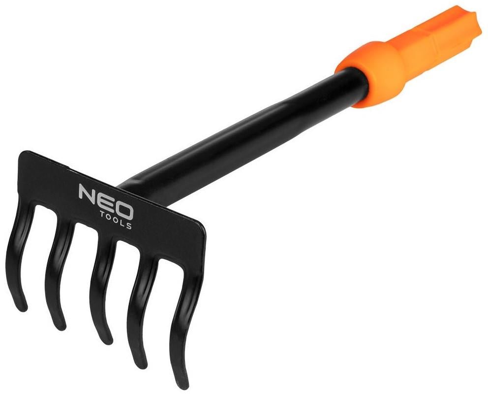 Грабли садовые Neo Tools ширина 8,5 см. 5 зубцов 25 см. система NEO Click (95-073)