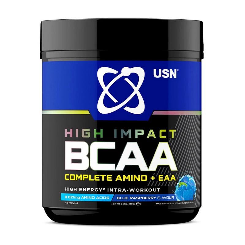 Аминокислоты USN BCAA Complete Amino+EAA с таурином и бета-аланином 400 г Голубая малина
