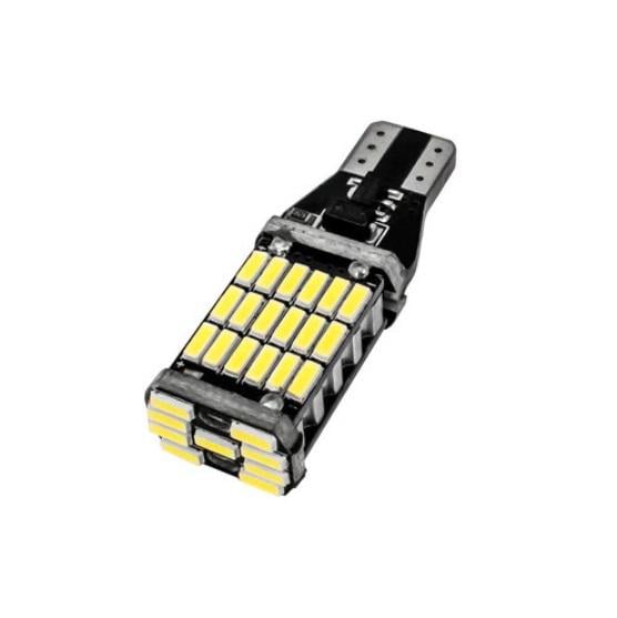 Автомобільна лампа LED з обманкою T15 W16W 45 SMD 4014 Canbus Біле світло (439039) Автомобільна лампа LED з обманкою T15 W16W 45 SMD 4014 Canbus Біле світло (439039)