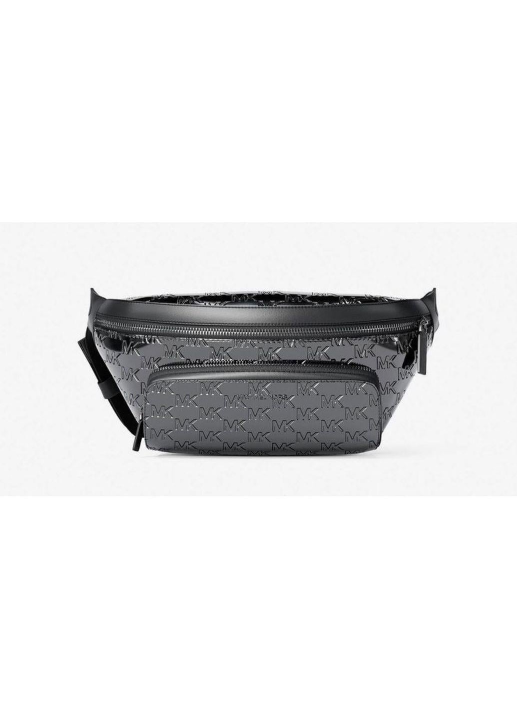Сумка бананка чоловіча Michael Kors Cooper Medium Metallic Logo Debossed Utility Sling Pack Black (37F5LCOY9)