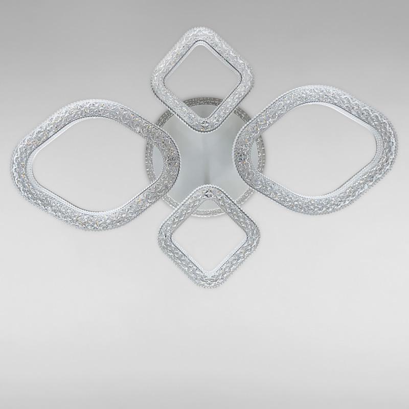 Потолочная люстра LED с подсветкой Light House SC-18250/2+2C 104W+16W 2.4G Ф700х90 Белый 