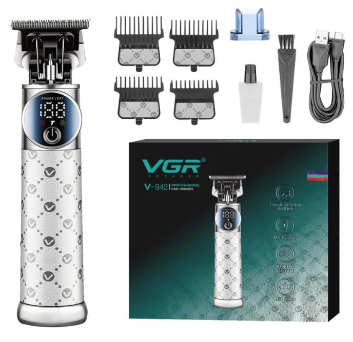 Тример VGR V-942 4 насадки Білий