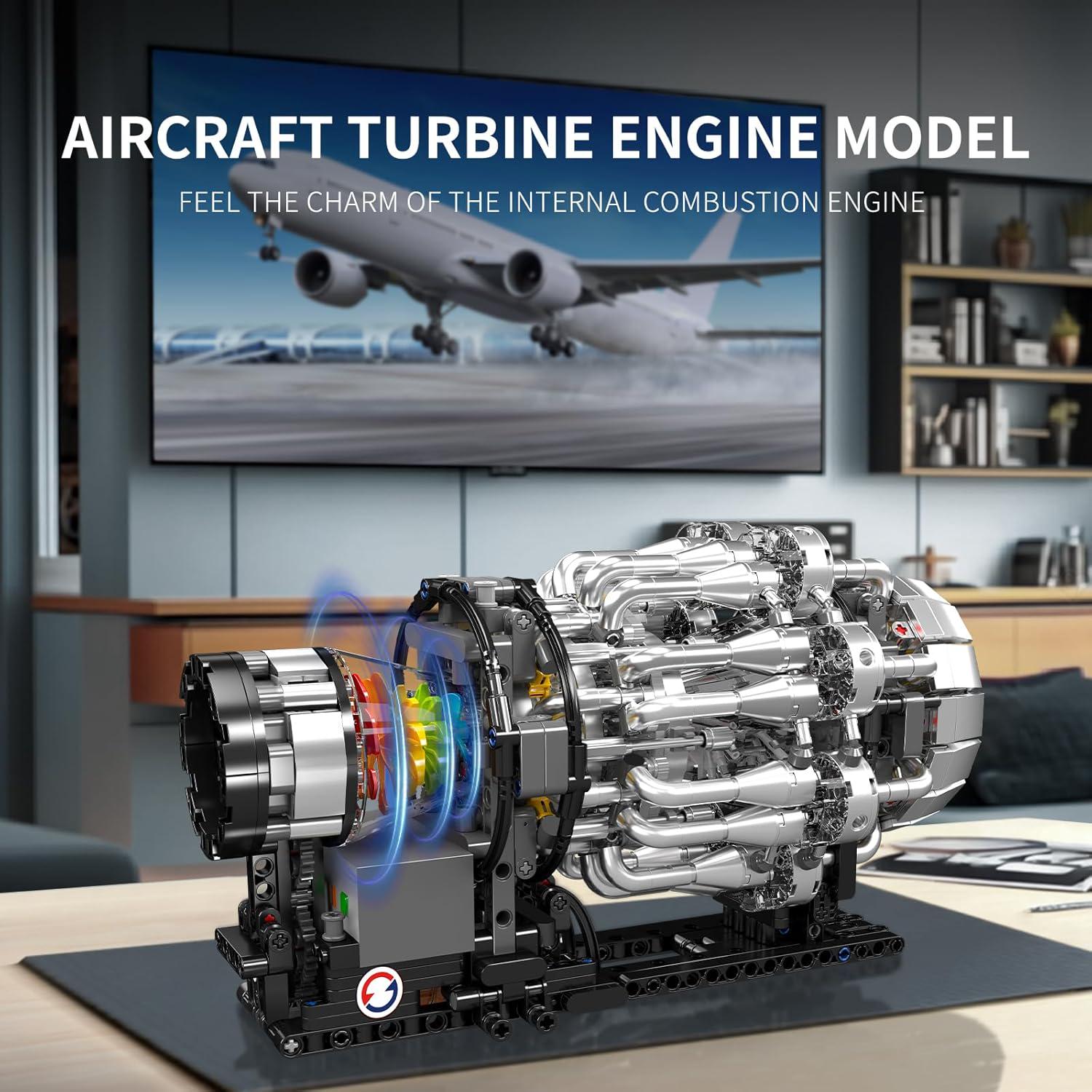 Конструктор Turbojet Engine Mechanical Mould King Двигун авіаційний турбореактивний моторозований 1247 дет. (10216) - фото 6 Конструктор Turbojet Engine Mechanical Mould King Двигун авіаційний турбореактивний моторозований 1247 дет. (10216) - фото 6