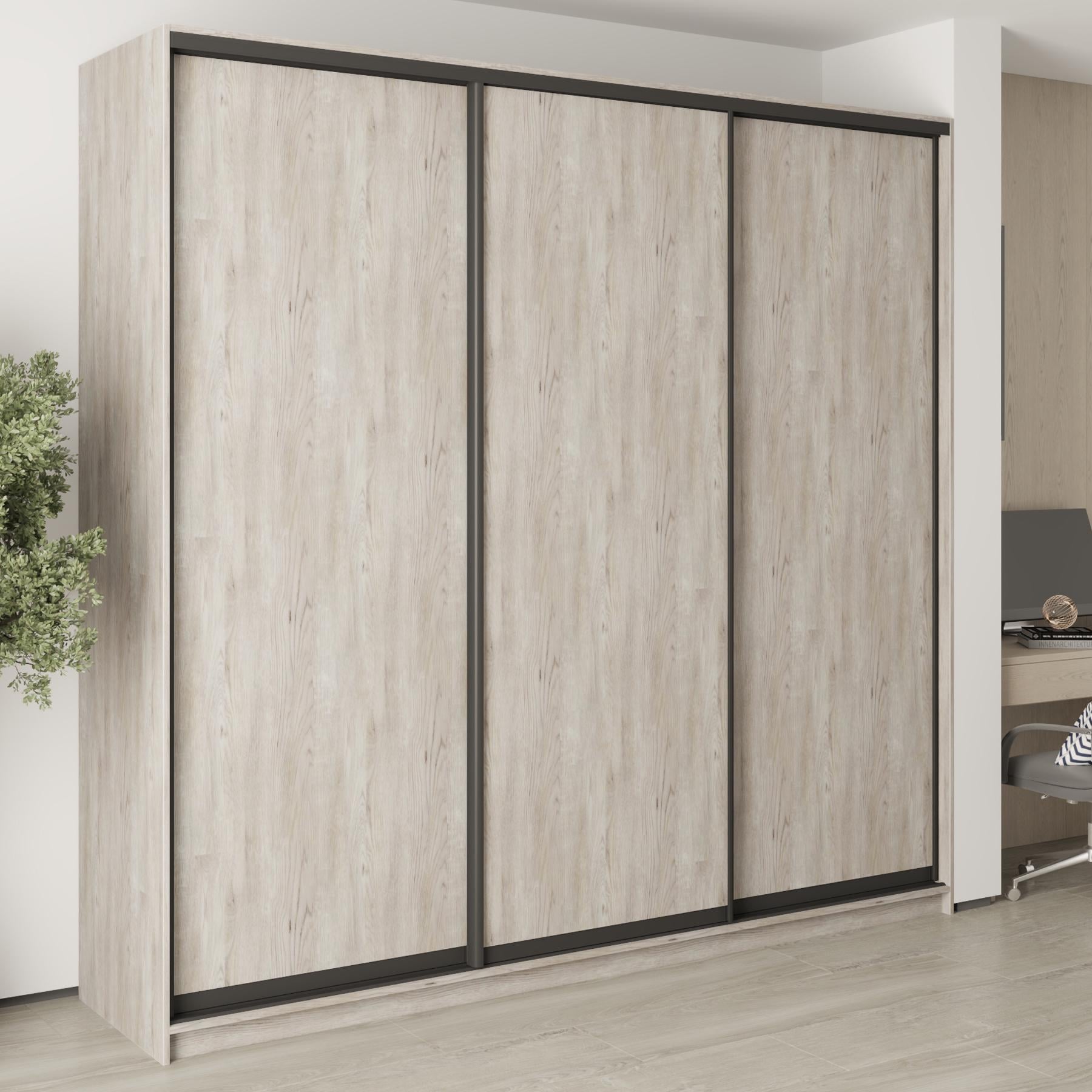 Шкаф-купе трехдверный MebelStar Комбо BG 3 ДСП 250x60x240 см Аляска серый (MBS-9525)