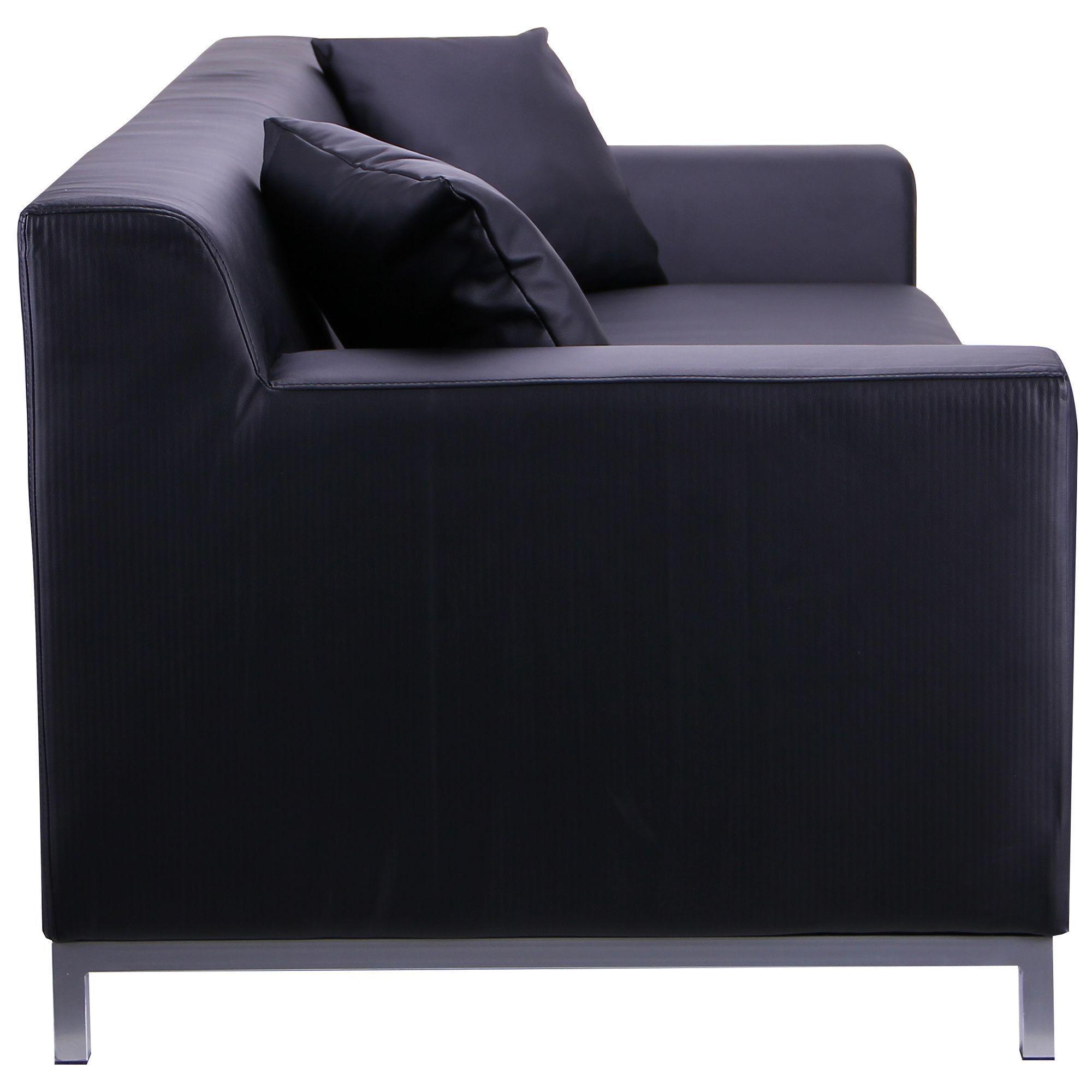 Диван AMF Токіо в офіс/квартиру 780х2100х910 Неаполь шкірозамінник Чорний - фото 3 Диван AMF Токіо в офіс/квартиру 780х2100х910 Неаполь шкірозамінник Чорний - фото 3