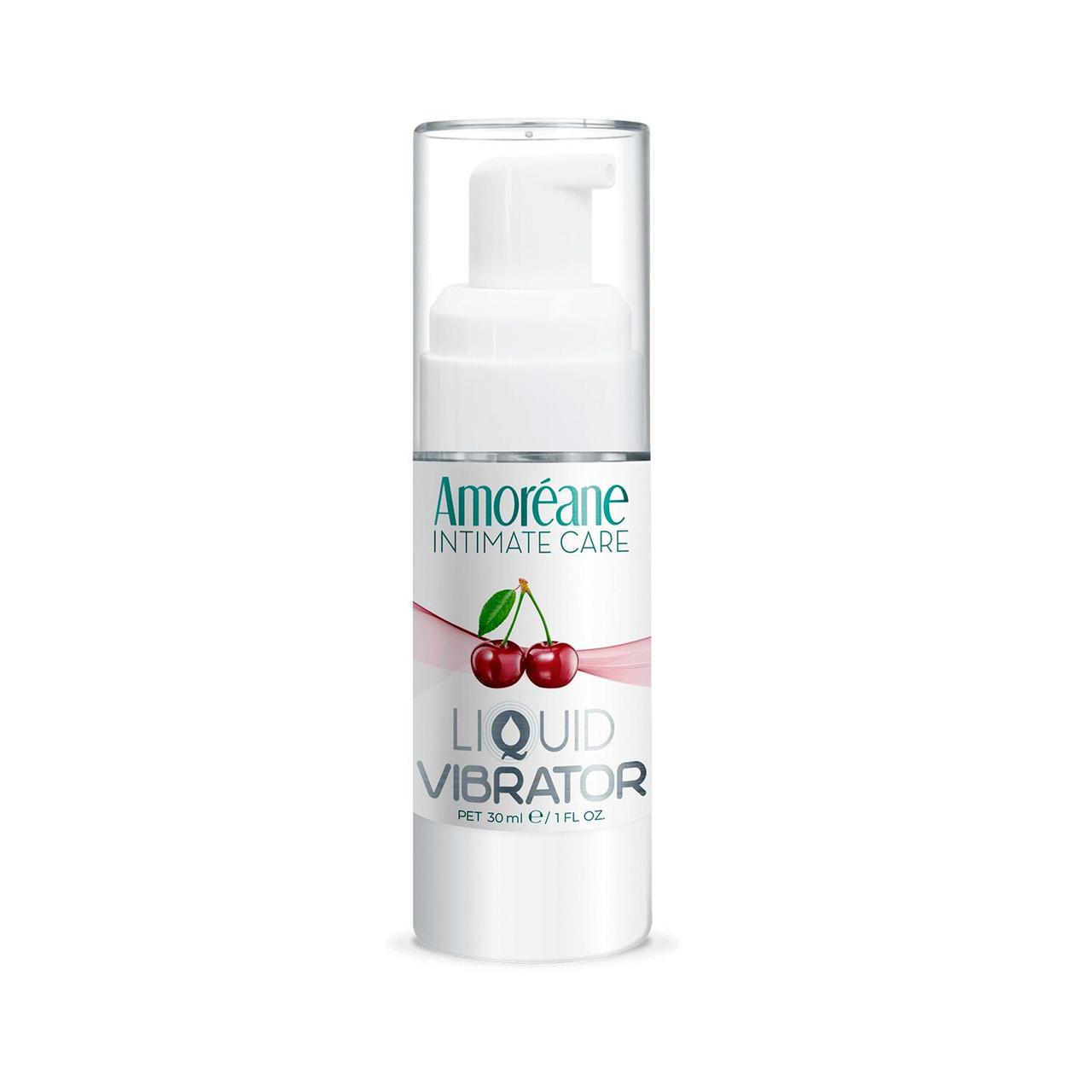 Жидкий вибратор интимный гель стимулятор с ароматом вишни Amoreane Med Liquid Vibrator Cherry 30 мл