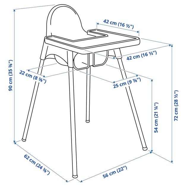 Стільчик для годування та стільниця з подушкою IKEA ANTILOP 290.672.93 /905.777.09 - фото 8