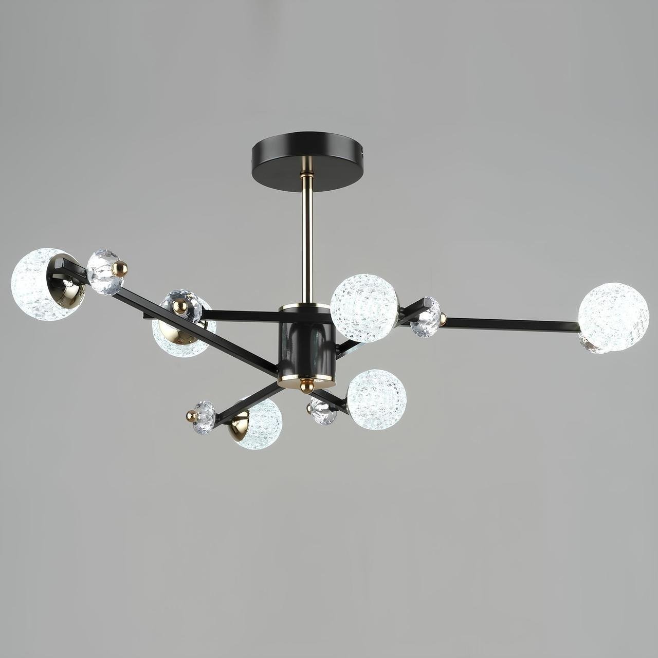 Люстра светодиодная Sirius на шесть плафонов 72W 3000-6500К Черный/Золотой (B N6189/6 COFFEE+FGD)