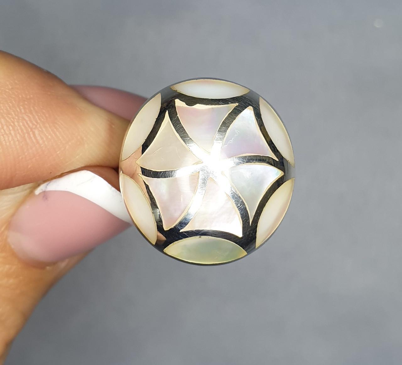 Кольцо серебряное с перламутром р. 17 9,46 г (1323745444)