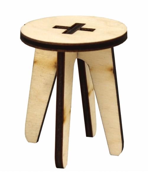 Заготовка для декупажа ROSA TALENT Кукольная мебель Табурет 1 4х4х4 см 4 шт.