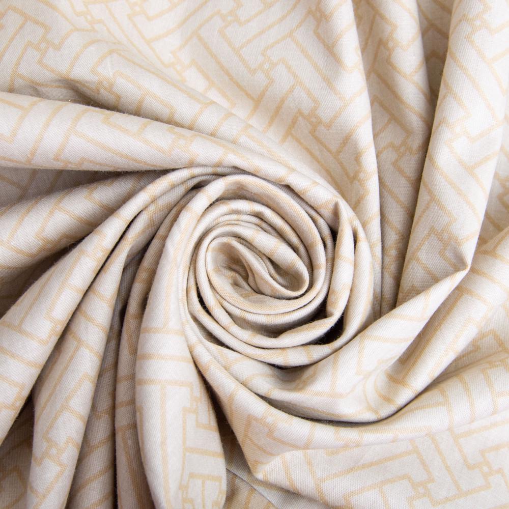 Ткань хлопок сатин S-251-B пазлы 120 гр/м2 Бежевый (25024)