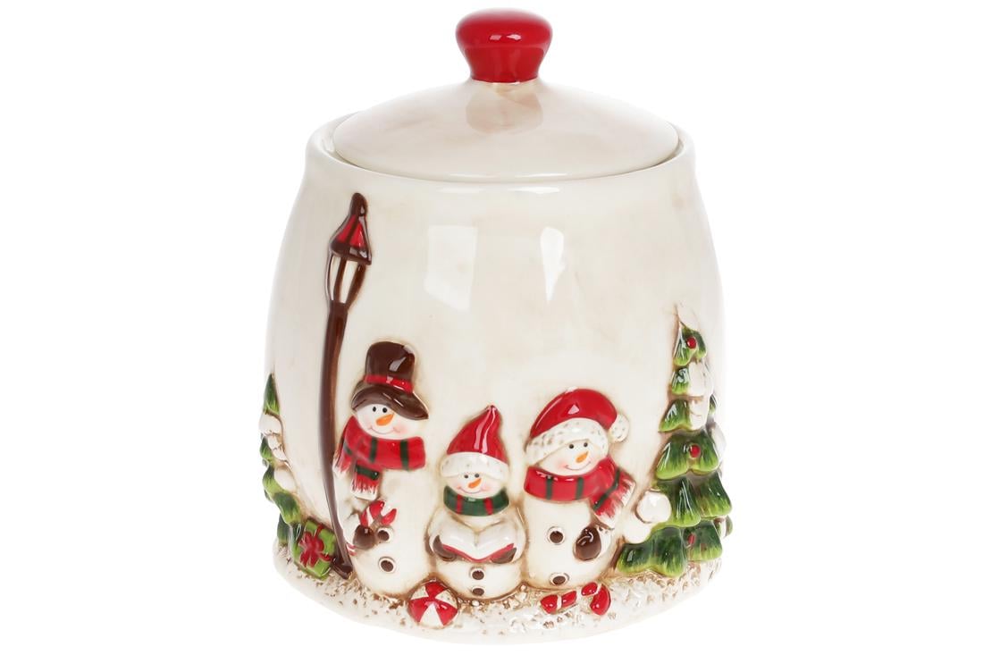 Банка керамическая для хранения BonaDi Трио снеговиков 2,2 л (827-827)