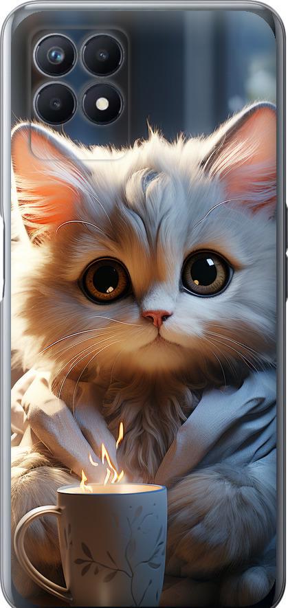 Чехол на Realme Narzo 50 White cat (5646u-3066-42517)
