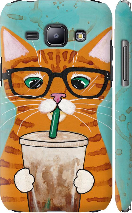 Чехол на Samsung Galaxy J1 J100H Зеленоглазый кот в очках (4054m-104-42517)