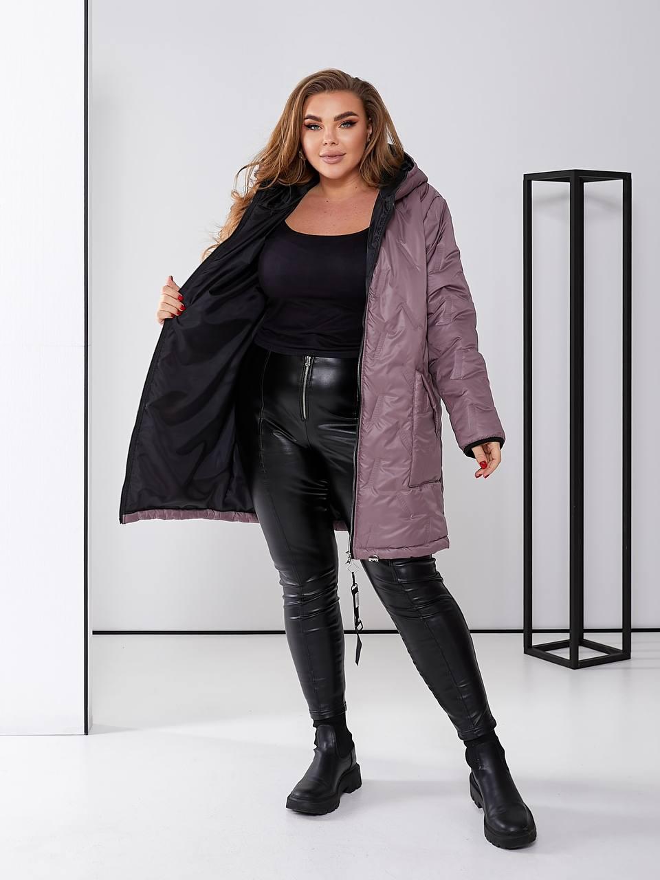 Куртка жіноча на блискавці весна/осінь р. 64-66 Какао (1397) - фото 4 Куртка жіноча на блискавці весна/осінь р. 64-66 Какао (1397) - фото 4