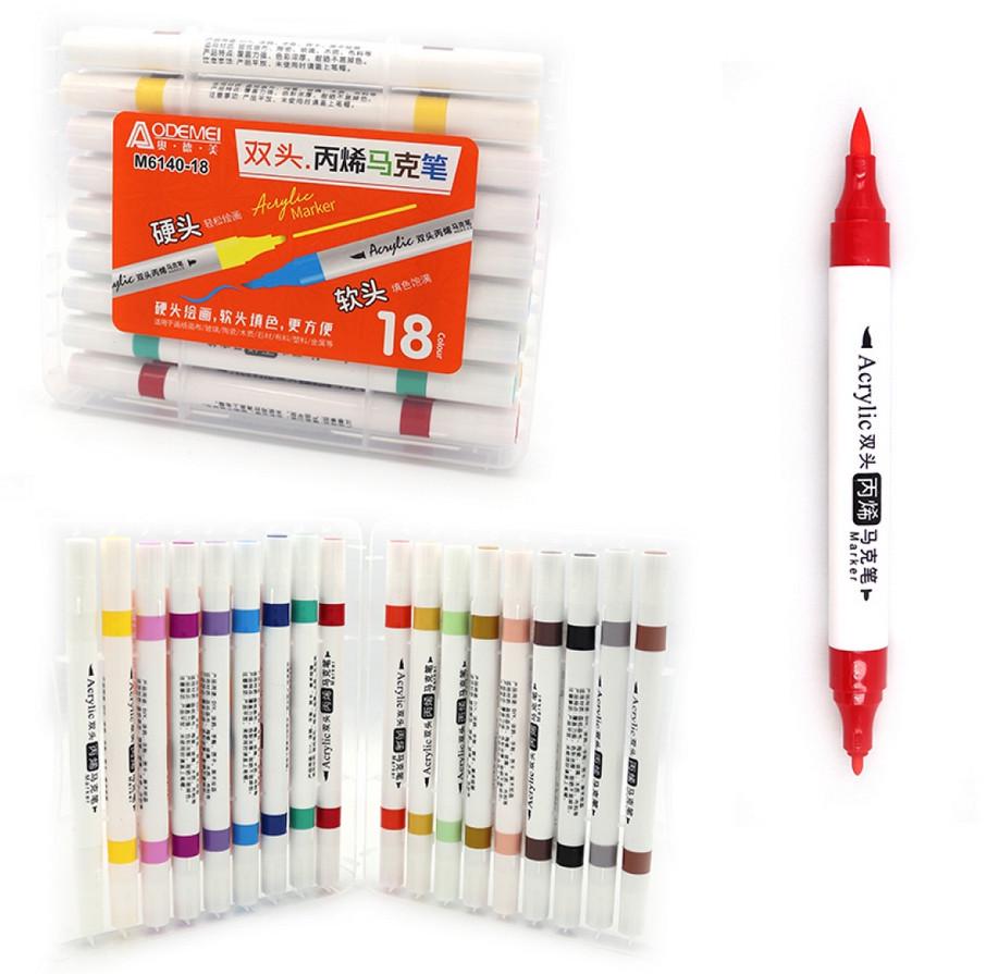 Набор акриловых двухсторонних скетчмаркеров Aodemei 18 цветов - фото 2 Набор акриловых двухсторонних скетчмаркеров Aodemei 18 цветов - фото 2