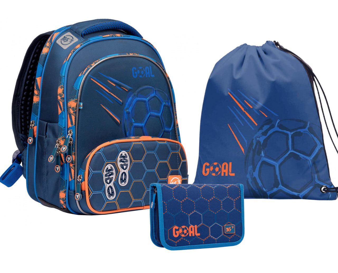 Школьный набор YES Juno Ultra Premium Goal ортопедический рюкзак/пенал/сумка для обуви (202361)