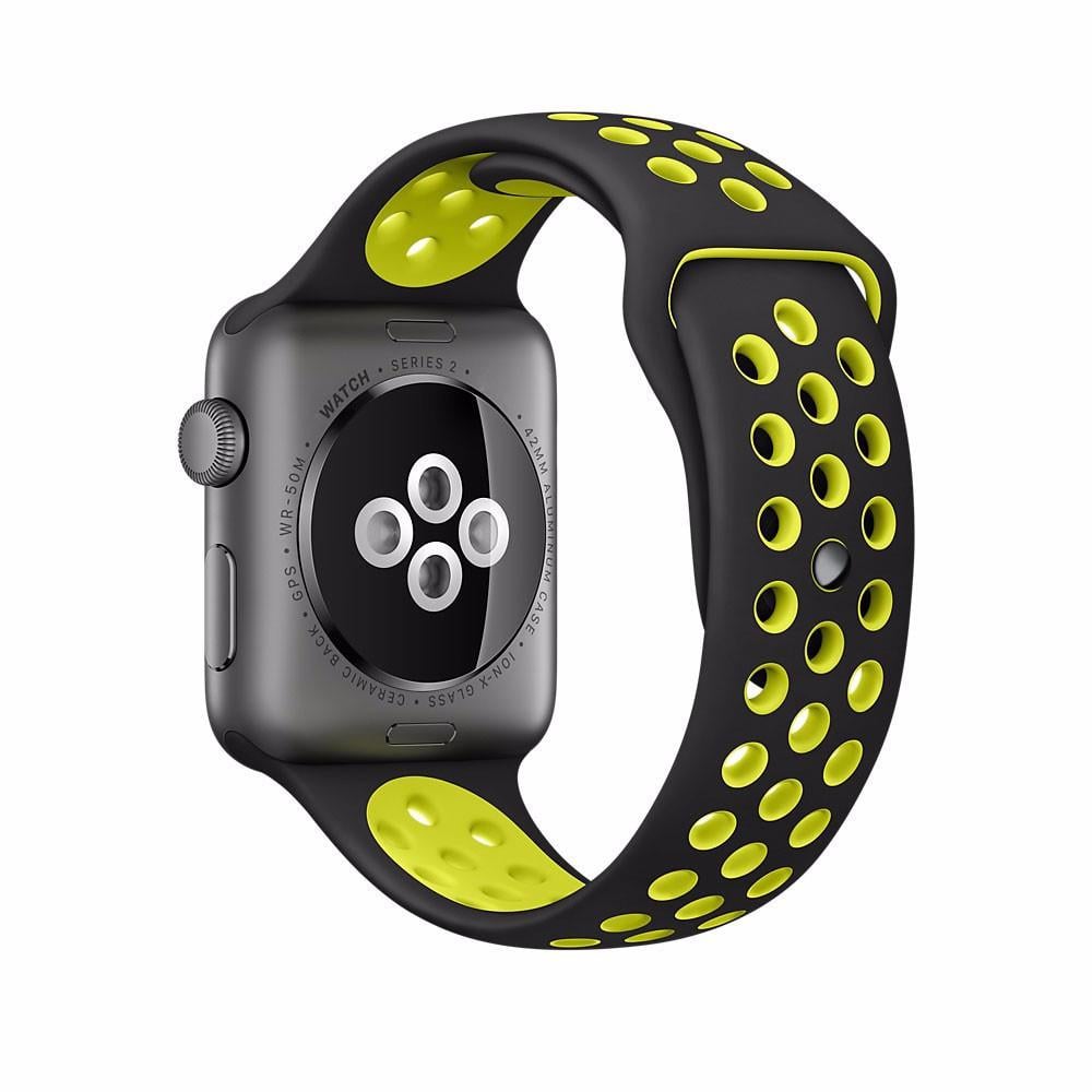 Спортивный ремешок с перфорацией Primo для часов Apple Watch 38 мм/40 мм Black/Yellow S (1117374133)