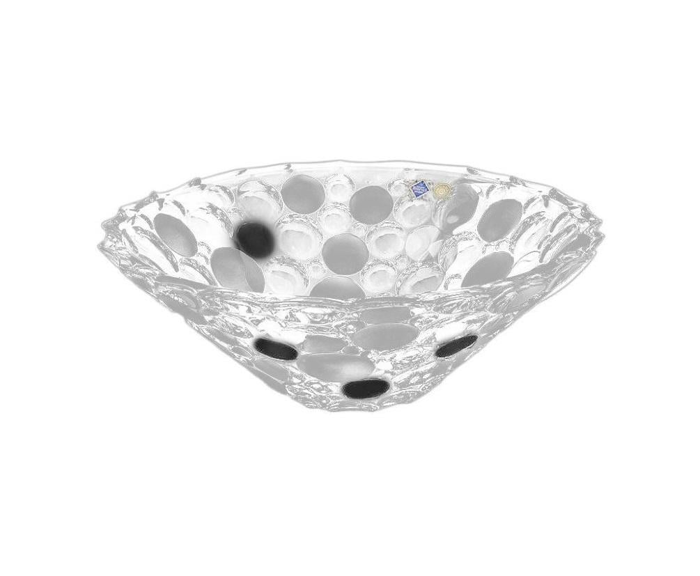 Фруктовница Bohemia Lisboa Lister 300 мм богемское стекло Black