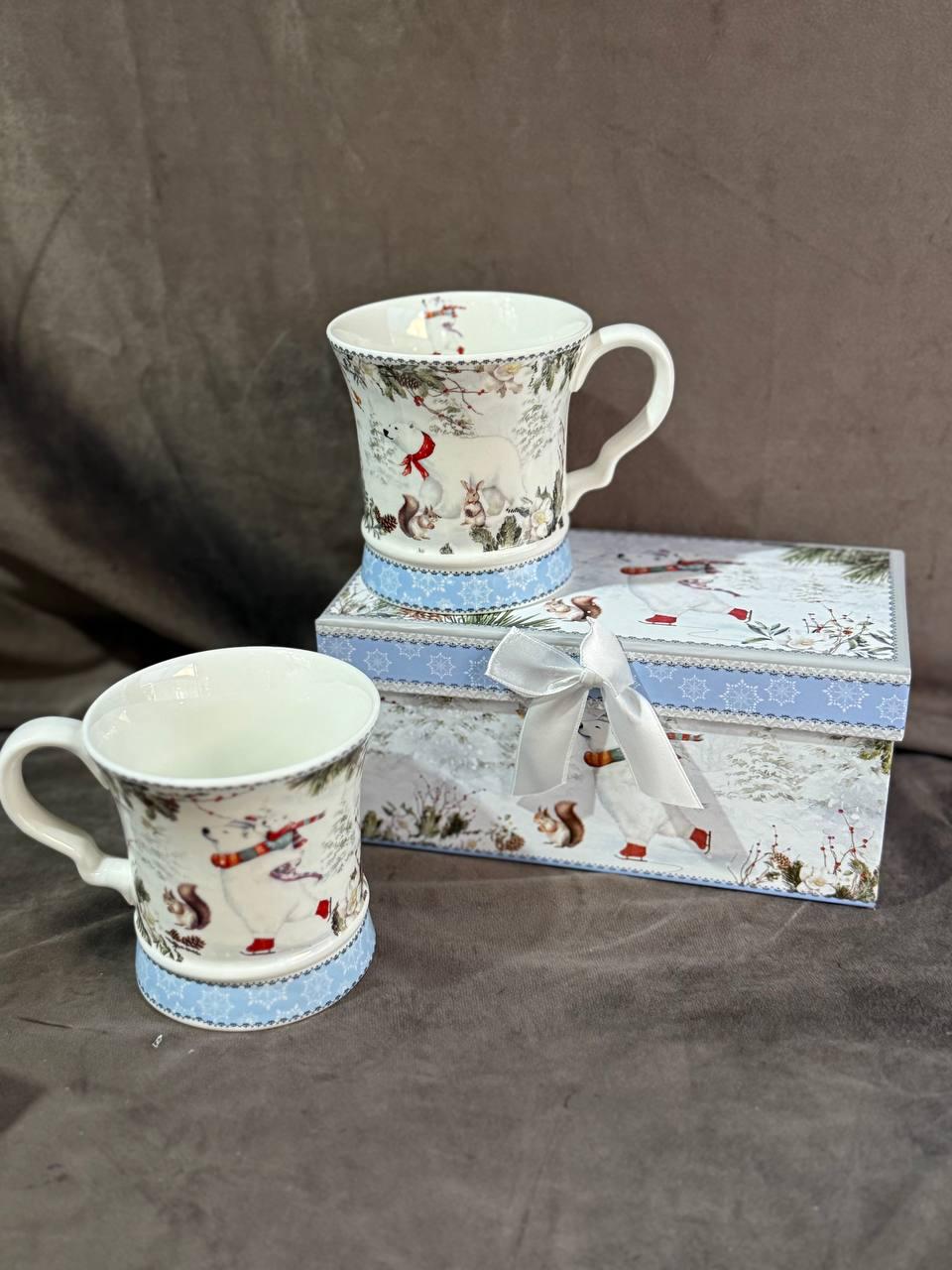 Набор новогодних чашек HOME Winter керамические в подарочной коробке 2 шт. 280 мл (R36247)