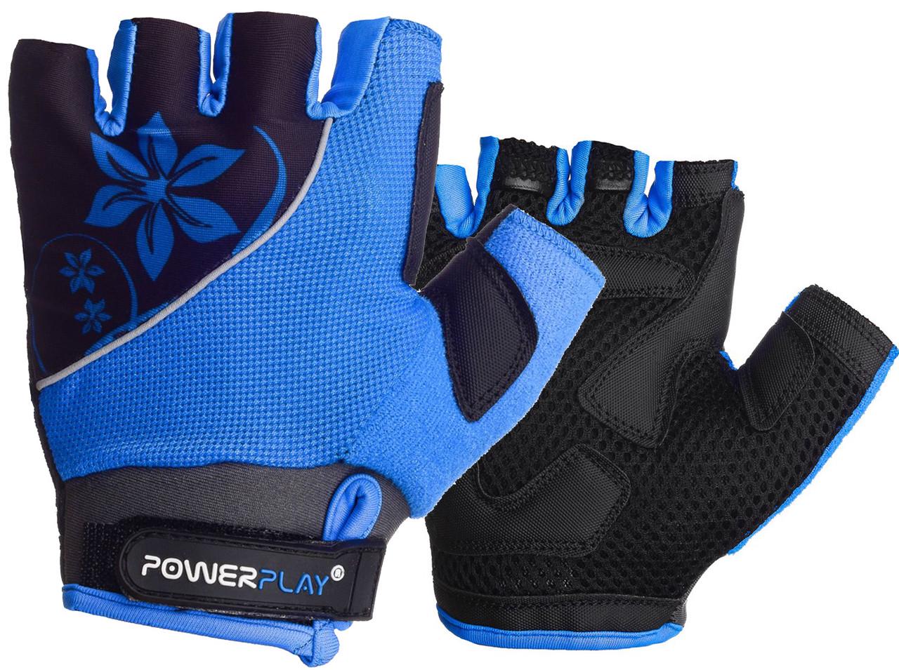 Велорукавички жіночі PowerPlay 5281 B XS Блакитний