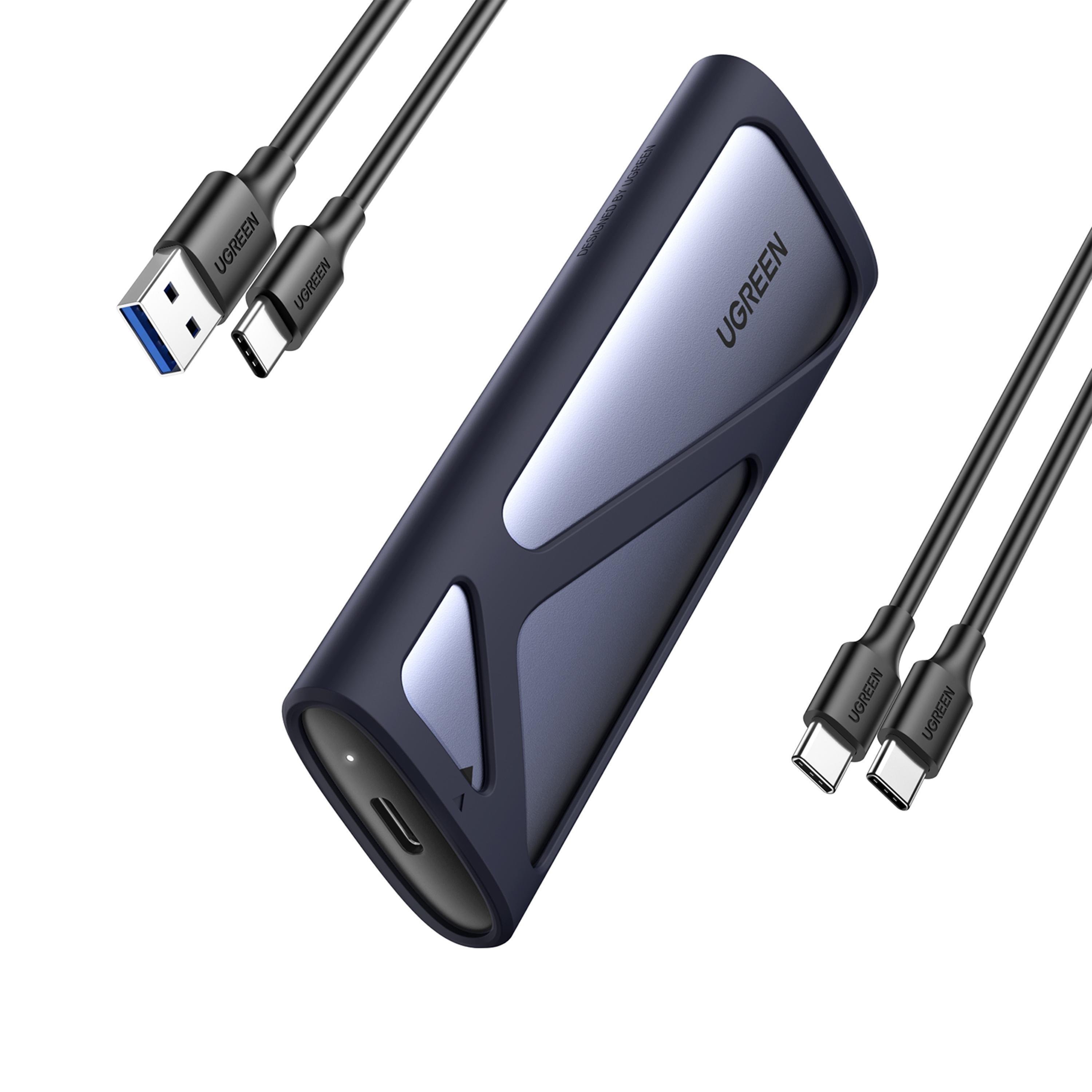 Корпус UGREEN для M.2 NVME та SATA SSD дисків 10 Гбіт/с з кабелями M та B&M 2280/2230/ 2242/2260 для PCI-e та NGFF Сірий (90264)