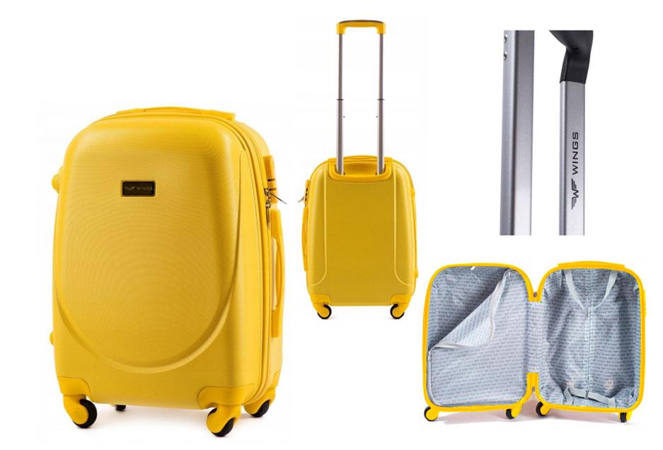 Валіза пластикова WINGS 310 S на 4 колесах Жовтий (CEKRBWI310SM4JEL) - фото 4