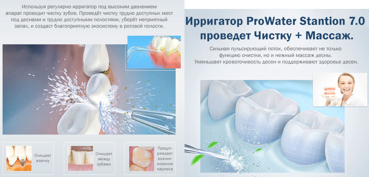 Набор для комплексного ухода за полостью рта MEDICA+ Me гa Dental зубная щетка + насадки 4 шт + стационарный ирригатор 7.0 - фото 8