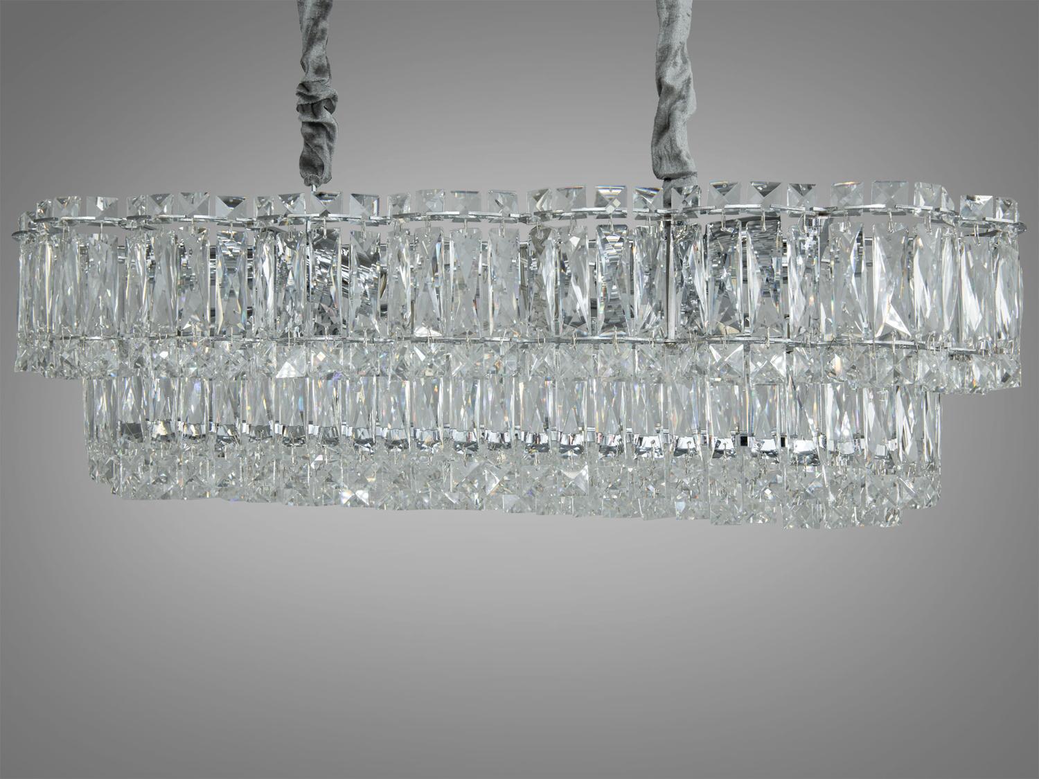 Люстра хрустальная для гостиной Diasha овальной формы Хром (310-800x300CH)