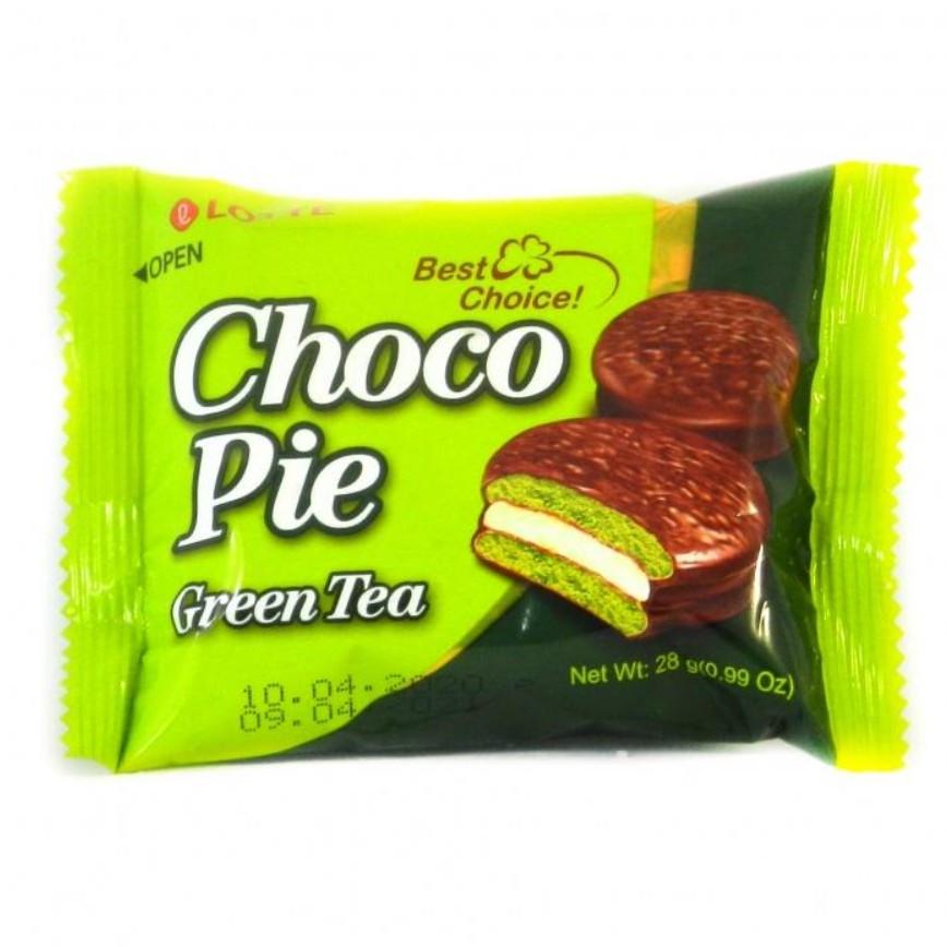 Печиво Choco Pie зі смаком зеленого чаю LOTTE, 1 шт. 28 г