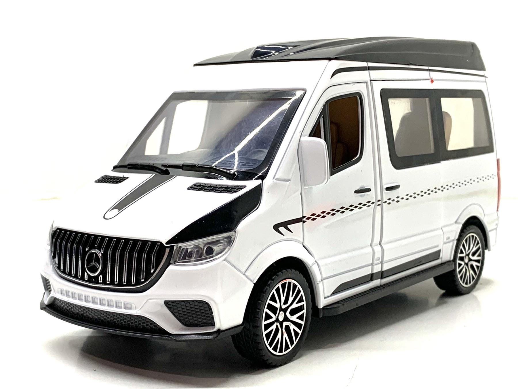Микроавтобус Miniauto Mercedes Sprinter инерционный открываются двери капот 19,5 см Белый (DC24293)