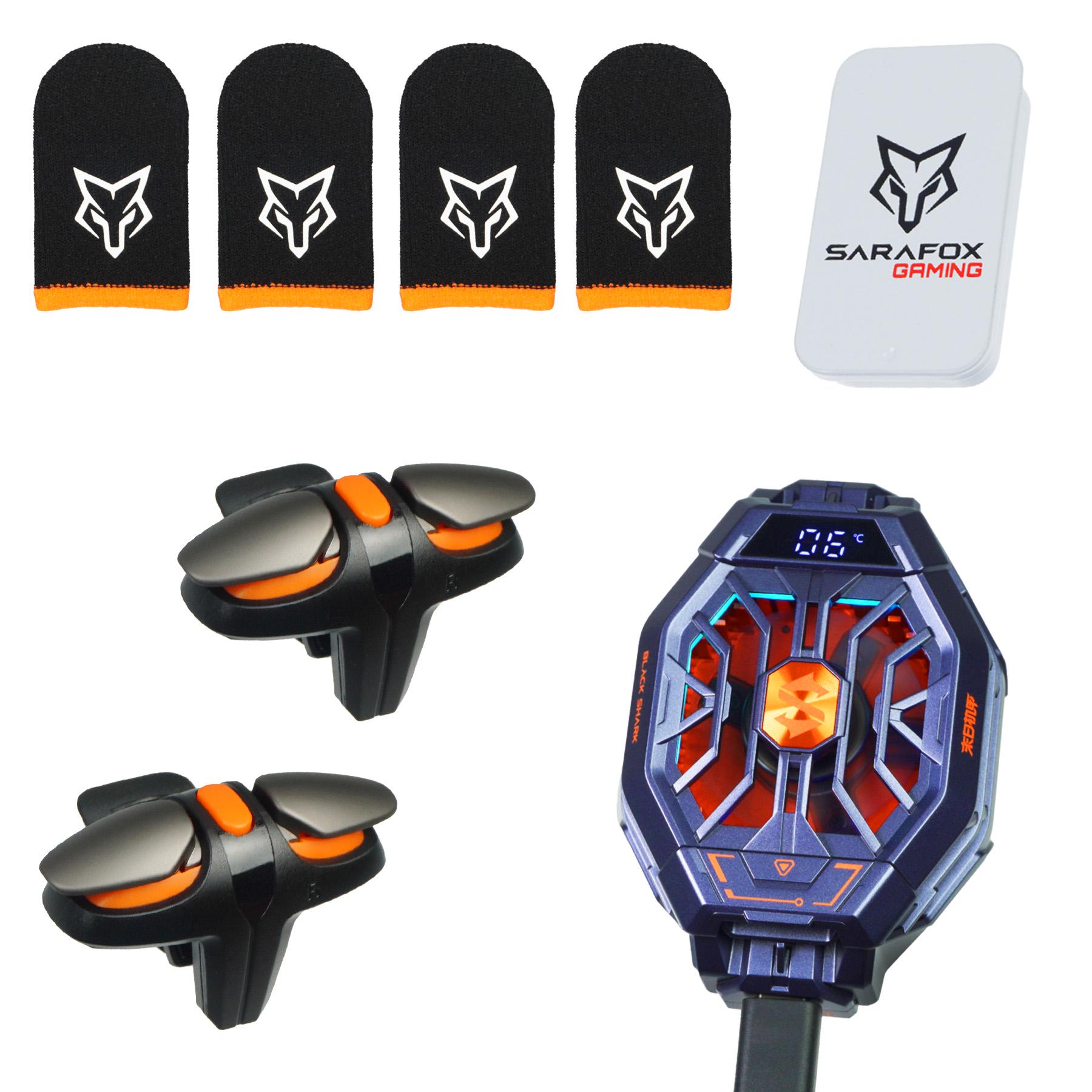 Комплект игровой Триггеры JS-68 с макросом/кулер Black Shark Funcooler Pro 2 BR30-BS/напальчники Sarafox V1 (01-00-00-10)