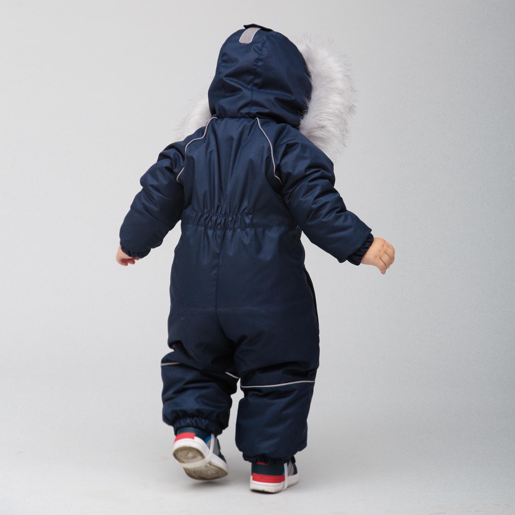 Детский зимний комбинезон с капюшоном DoRechi Аполло с мехом 74 см Синий (21462) - фото 6