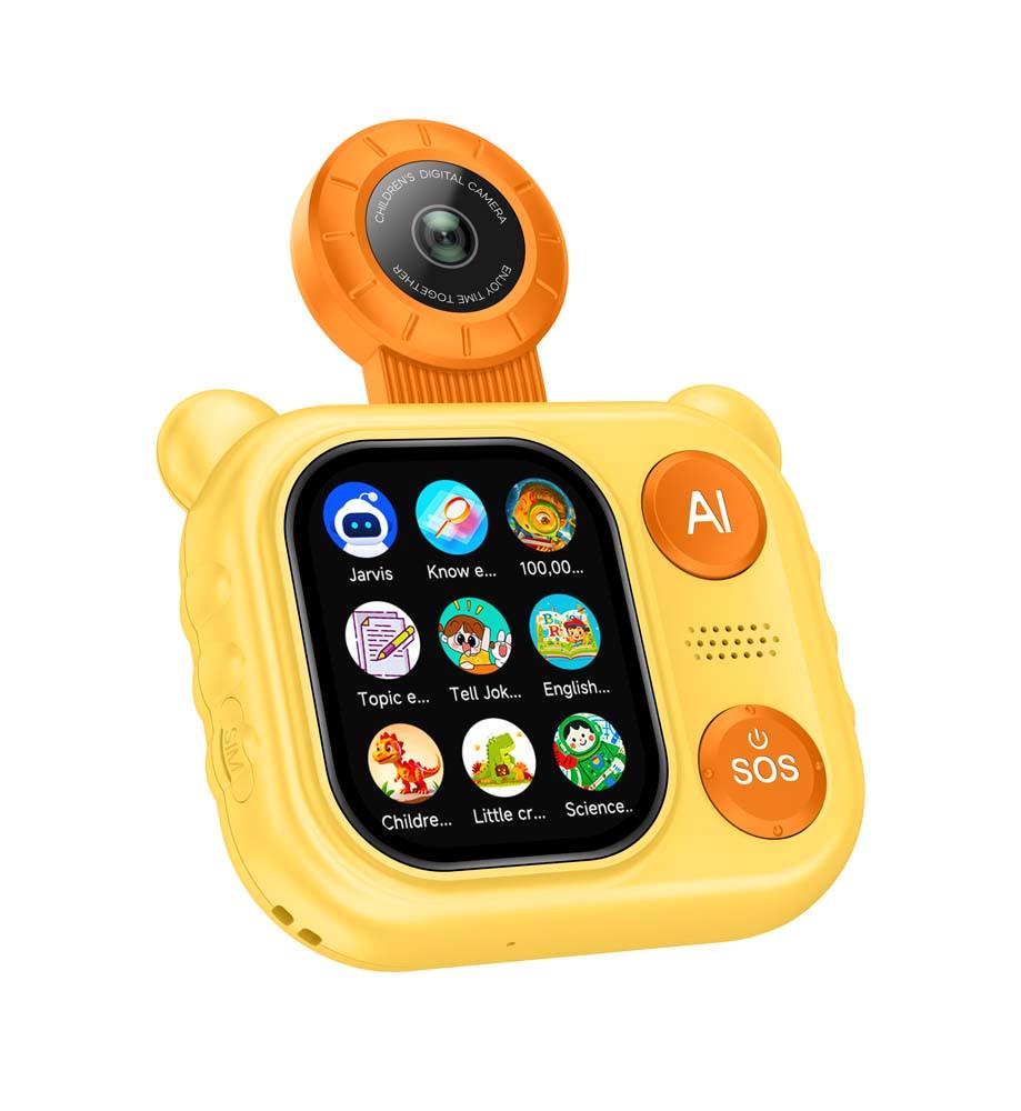 Камера-телефон детская AI X02 4G с GPS/видеозвонком и SIM-картой/Android/SOS Yellow (131335955)